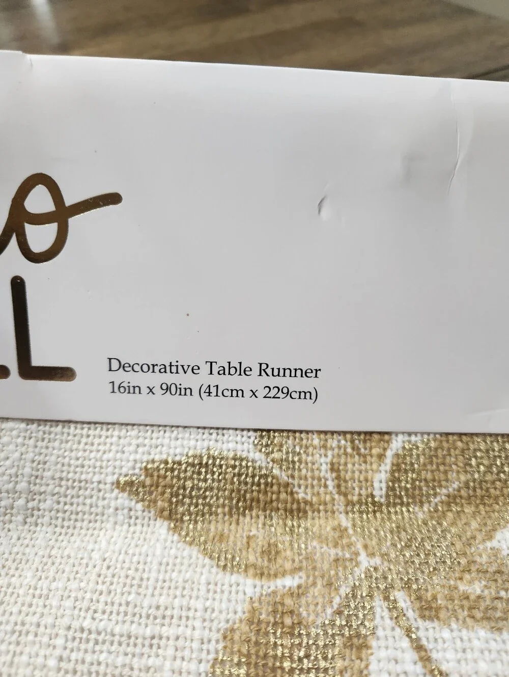 Mireille Designs Fall Leaf Table Runner 16x90 Gold Autumn Thanksgiving